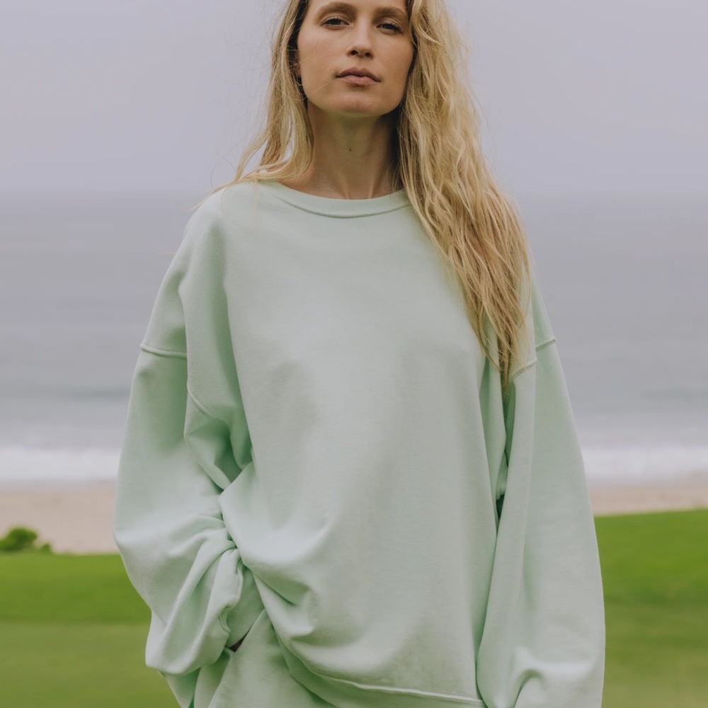 Daily Drills Light Green Sweatshirt and Shorts Set